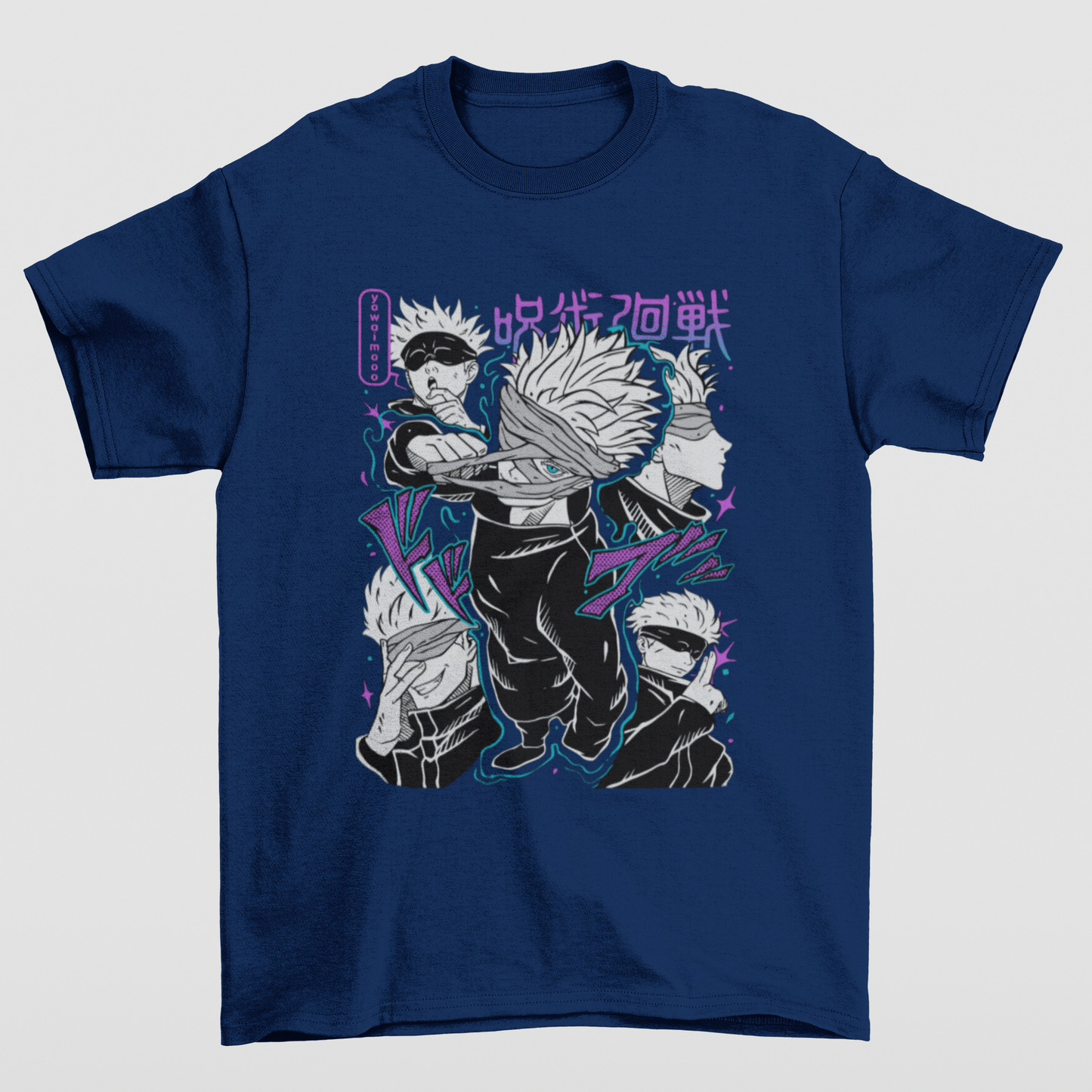 Camiseta Básica Unissex Jujutsu Kaisen Gojo 4 Moods