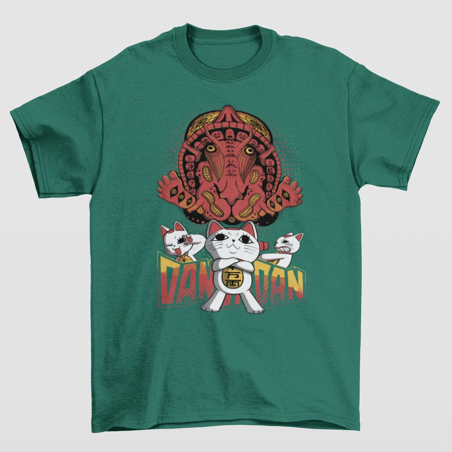 Camiseta Básica Unissex Vovó Turbo Cat Dandadan- Verde