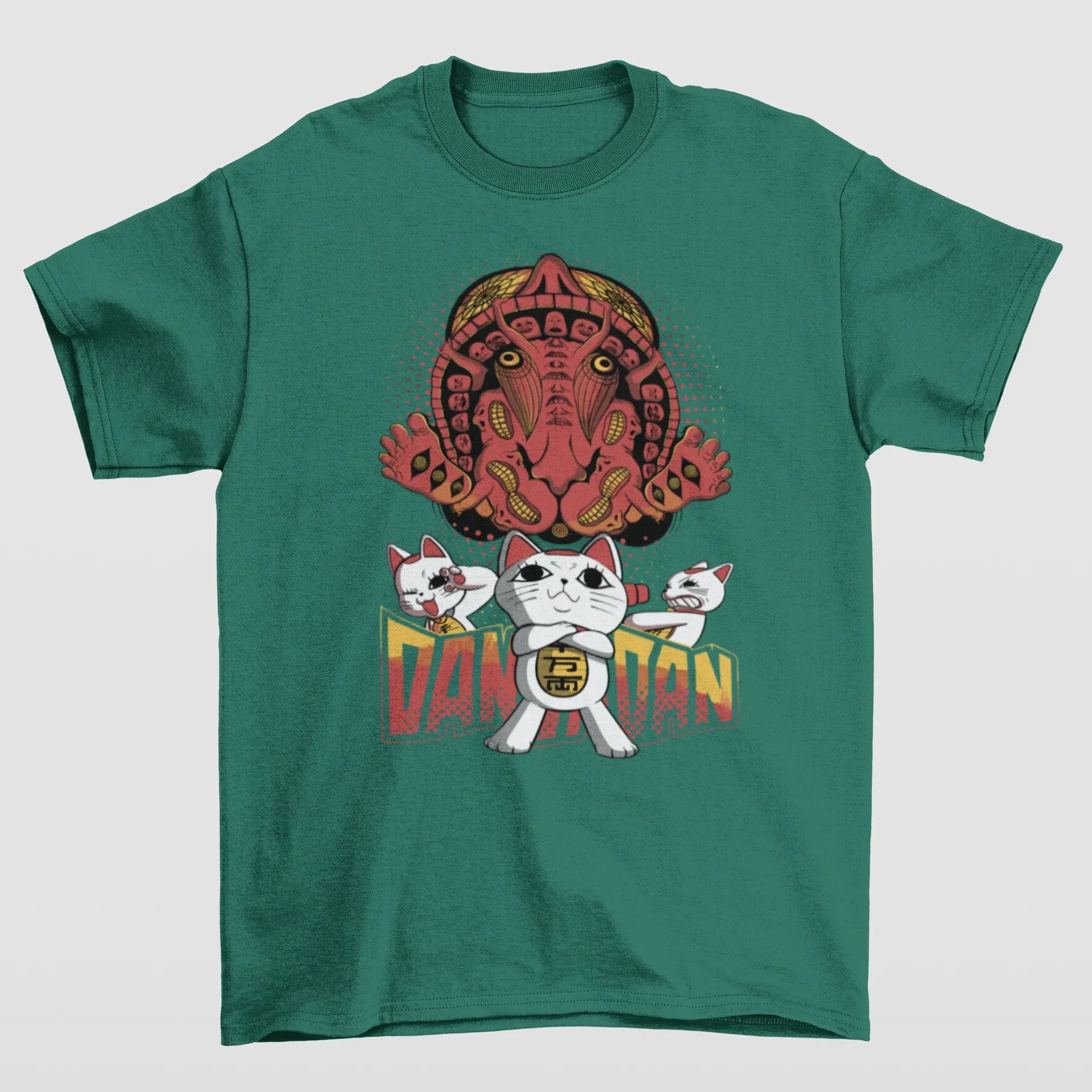 Camiseta Básica Unissex Vovó Turbo Cat Dandadan- Verde