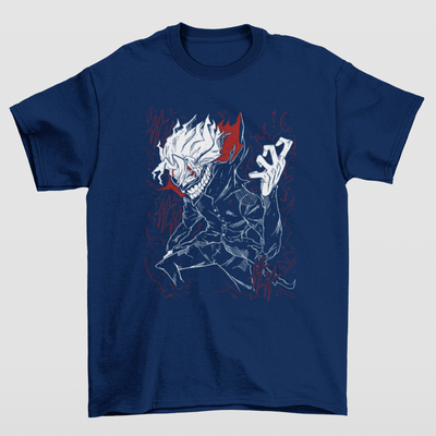 Camiseta Básica Unissex Okarun Dandadan- azul-marinho