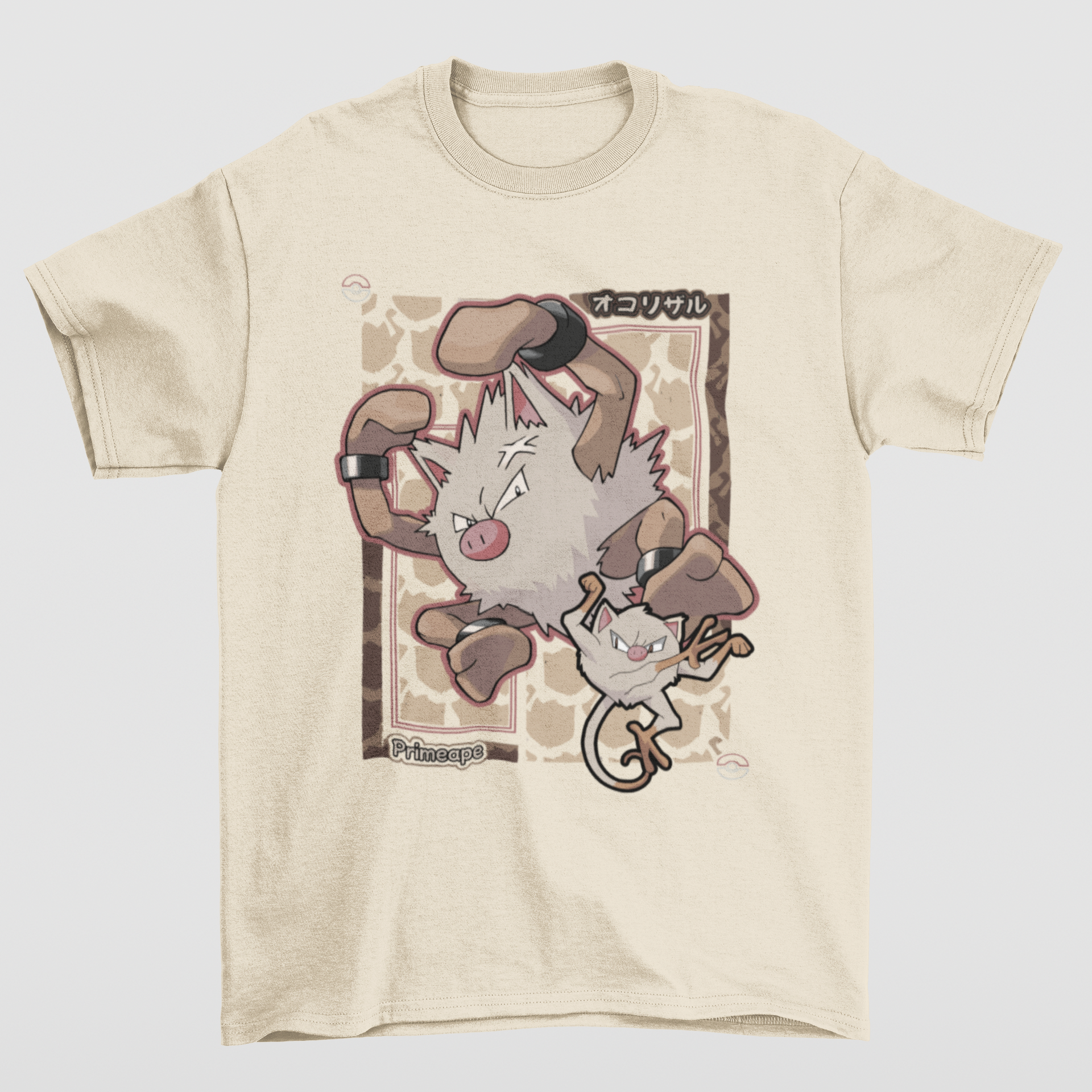 Camiseta Básica Unissex Pokemon Primeape- pérola
