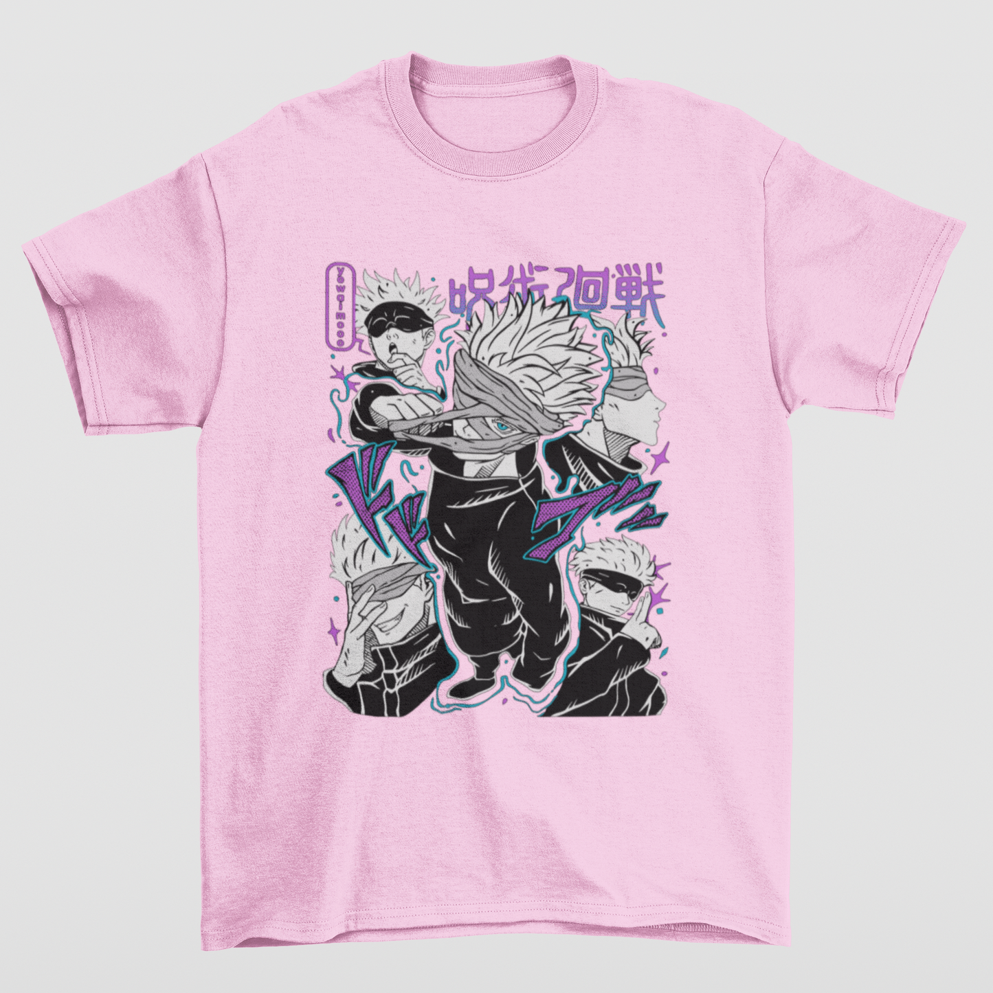Camiseta Básica Unissex Jujutsu Kaisen Gojo 4 Moods