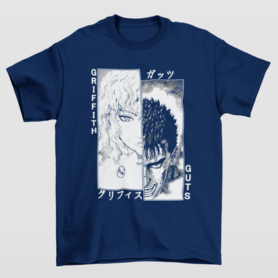 Camiseta Básica Unissex Berserk Guts and Griffith
