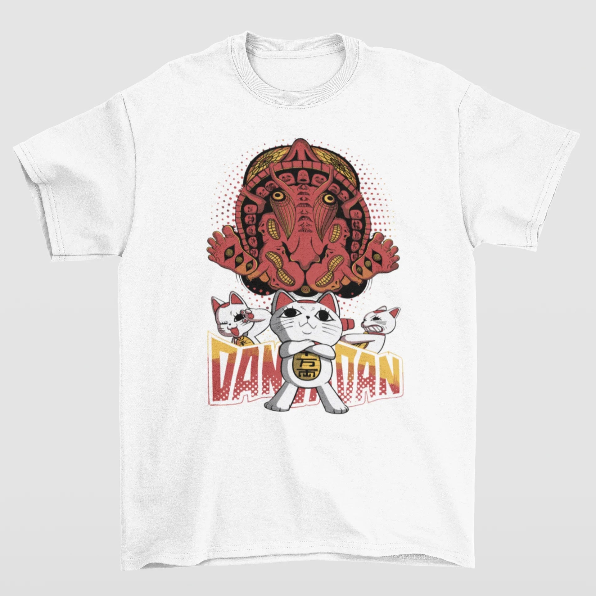 Camiseta Básica Unissex Vovó Turbo Cat Dandadan- Branco