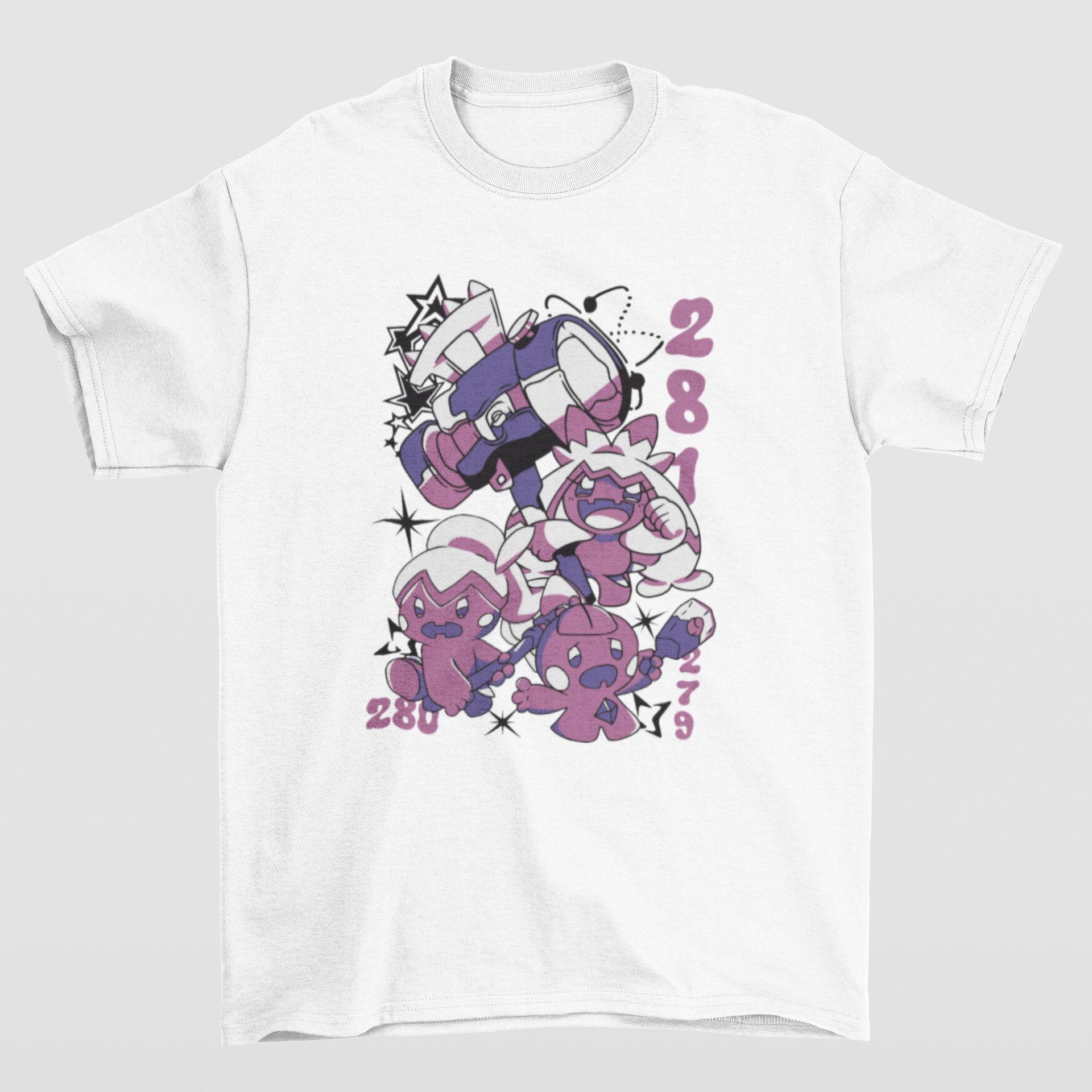 Camiseta Básica Unissex Pokemon Tinka- BRANCO