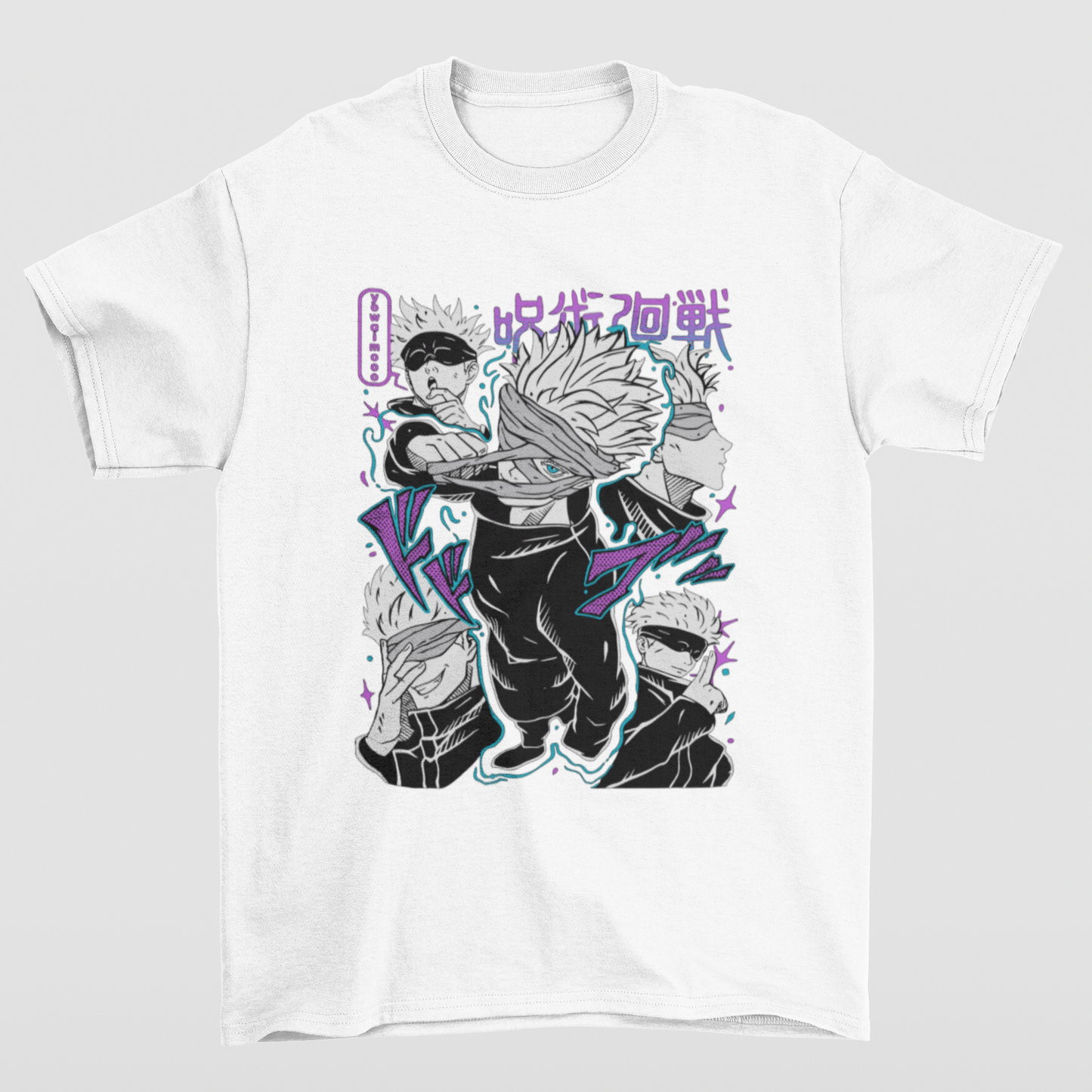 Camiseta Básica Unissex Jujutsu Kaisen Gojo 4 Moods