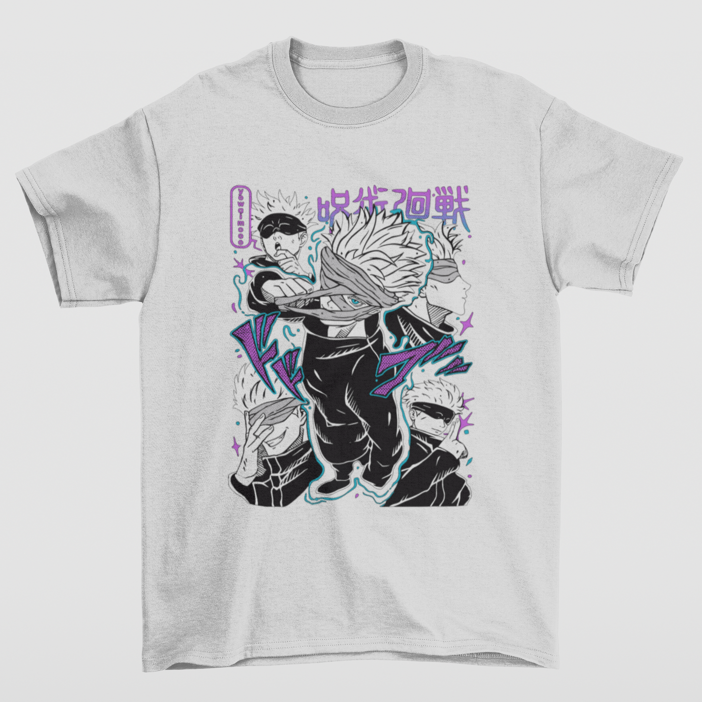 Camiseta Básica Unissex Jujutsu Kaisen Gojo 4 Moods