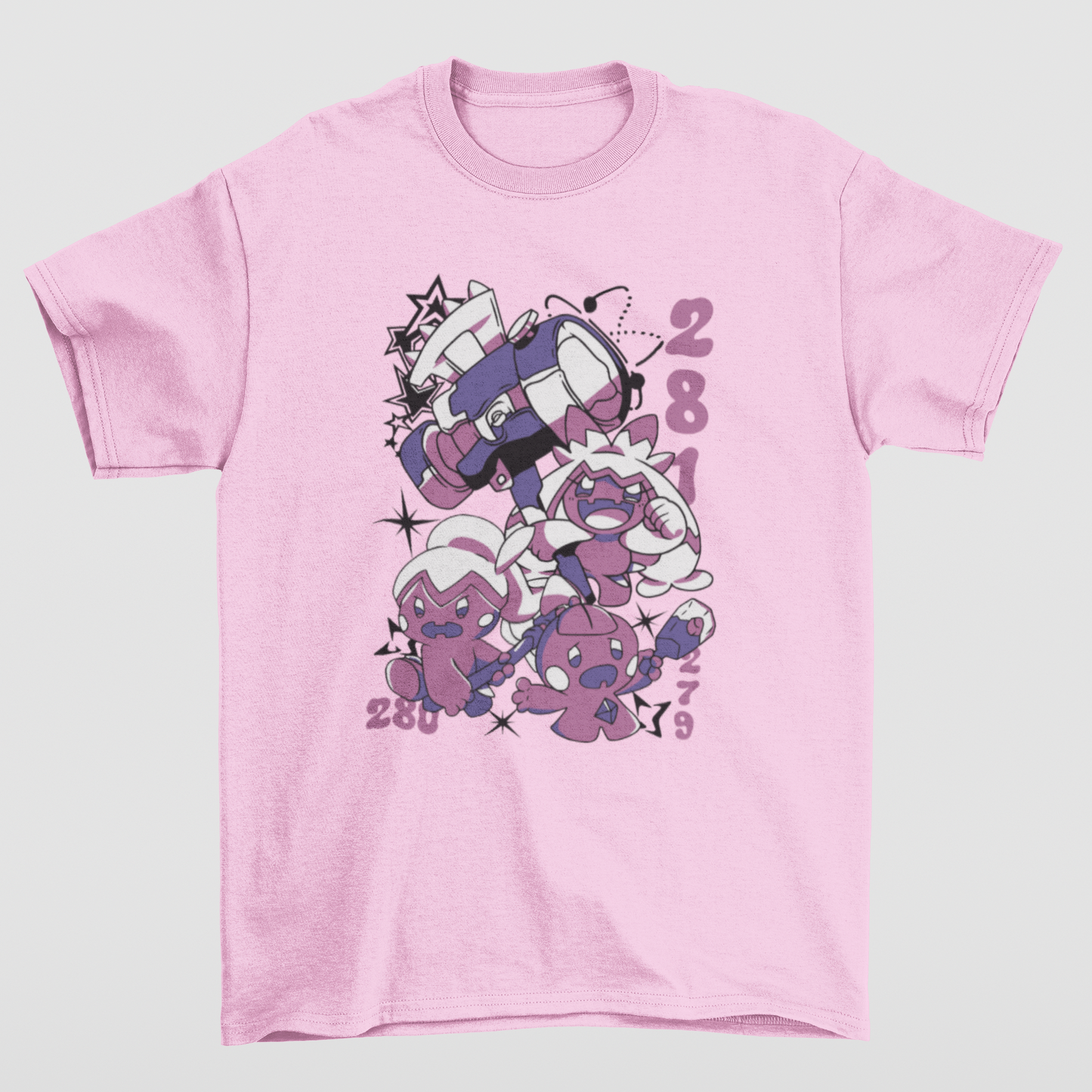 Camiseta Básica Unissex Pokemon Tinka- ROSA BEBE