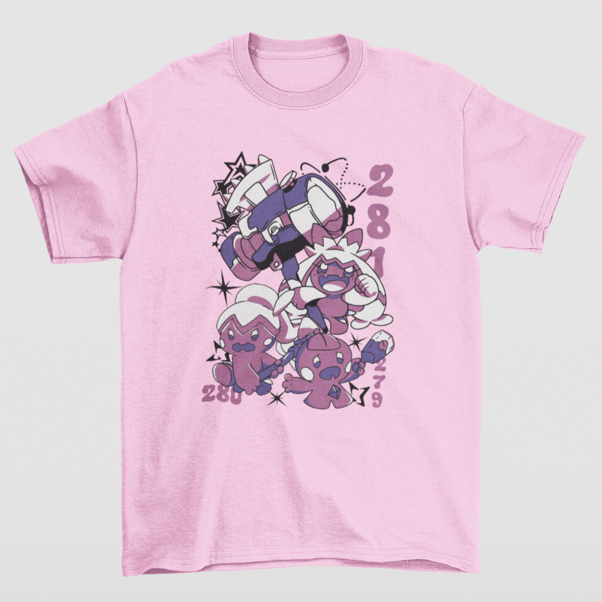 Camiseta Básica Unissex Pokemon Tinka- ROSA BEBE