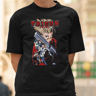 Camiseta Básica Unissex Trigun Personagens