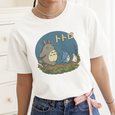 Camiseta Básica Unissex A Viagem de Chihiro Totoro Night