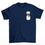 Camiseta Básica Unissex Gojo Satoru Kawaii Pocket Jujutsu Kaisen-azul-marinho