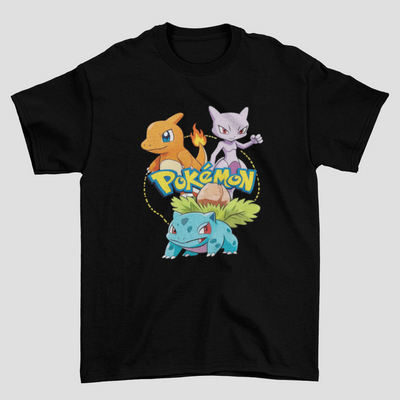 Camiseta Básica Unissex Pokemon Personagens Mood