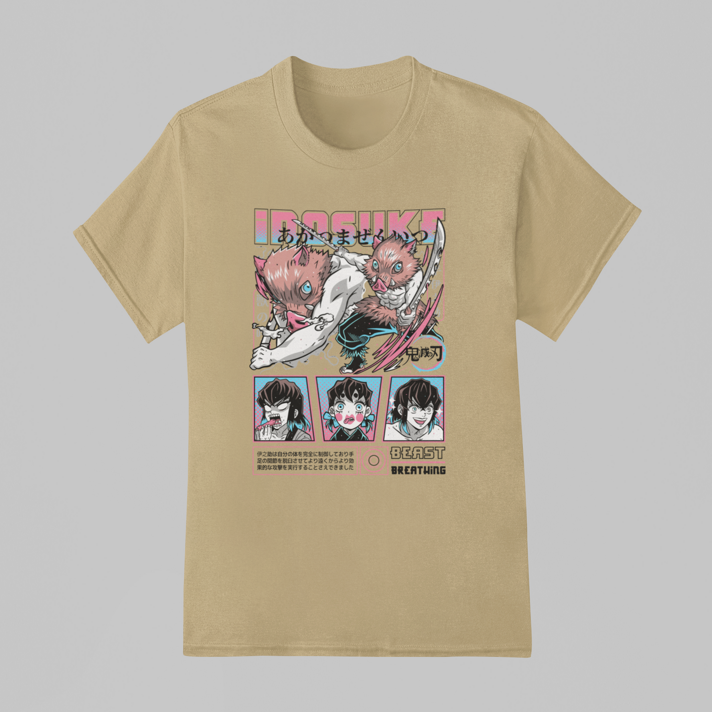 Camiseta Básica Unissex Demon Slayer Inosuke Beast Breathing