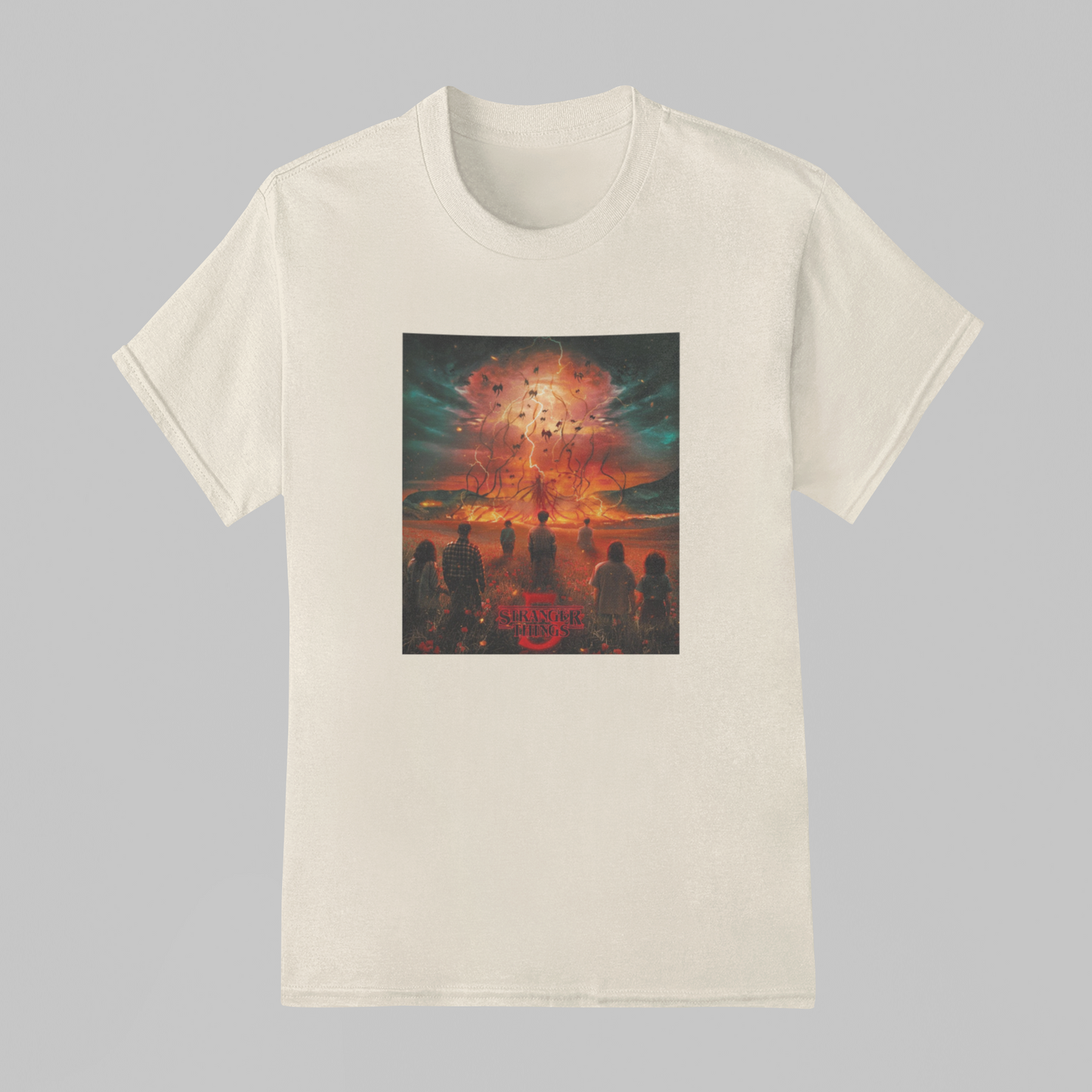 Camiseta Básica Unissex Stranger Things Poster Season 5