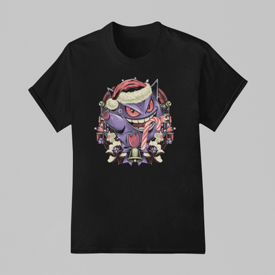 Camiseta Básica Unissex Pokemon Gengar Natal