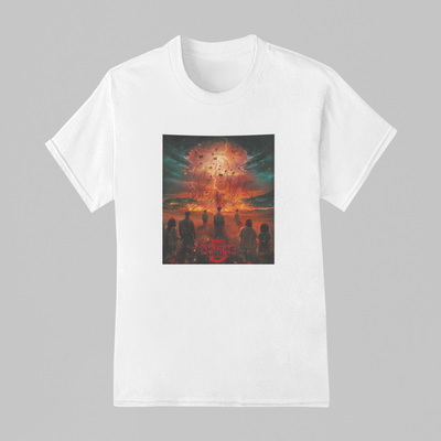 Camiseta Básica Unissex Stranger Things Poster Season 5