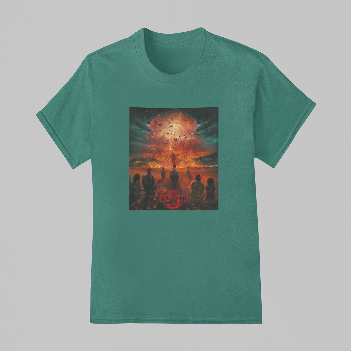 Camiseta Básica Unissex Stranger Things Poster Season 5