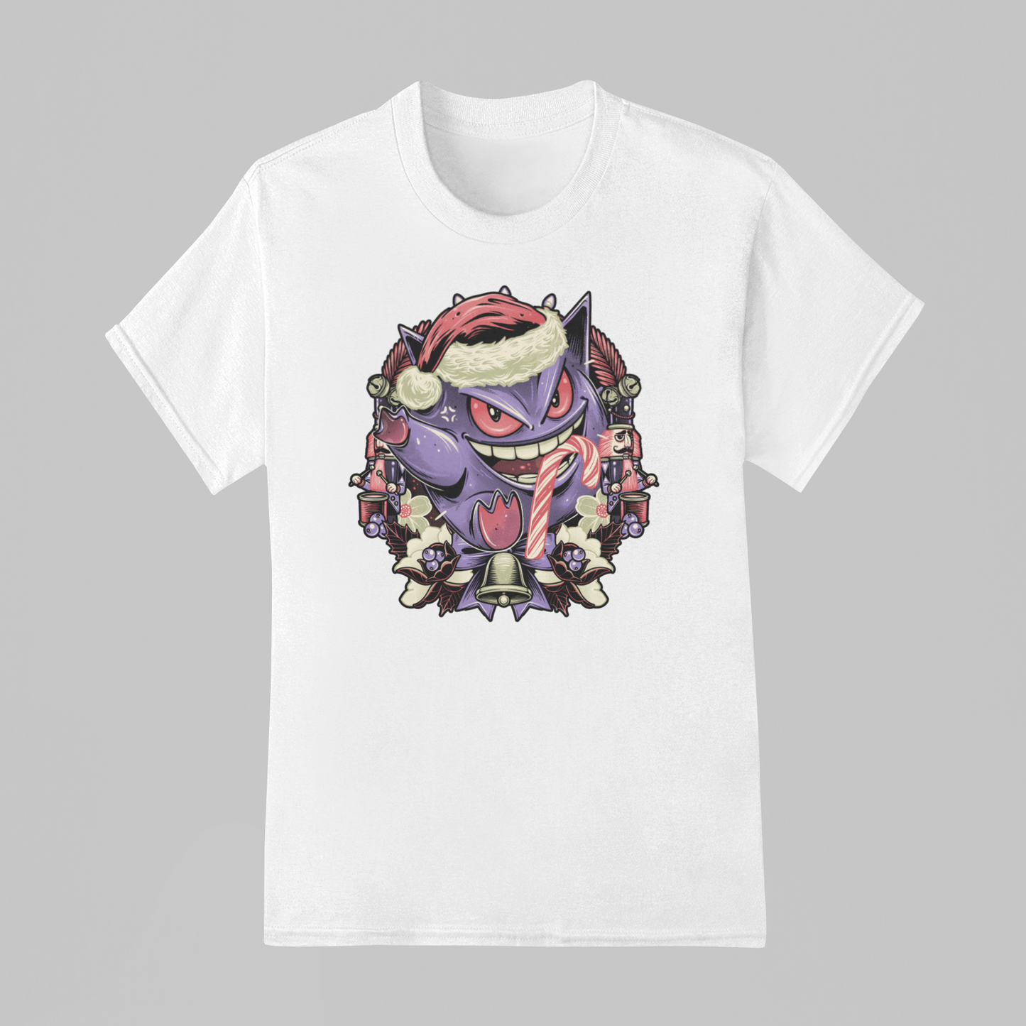 Camiseta Básica Unissex Pokemon Gengar Natal