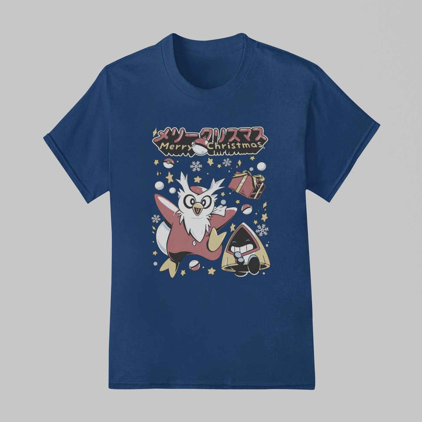 Camiseta Básica Unissex Pokemon Merry Christmas