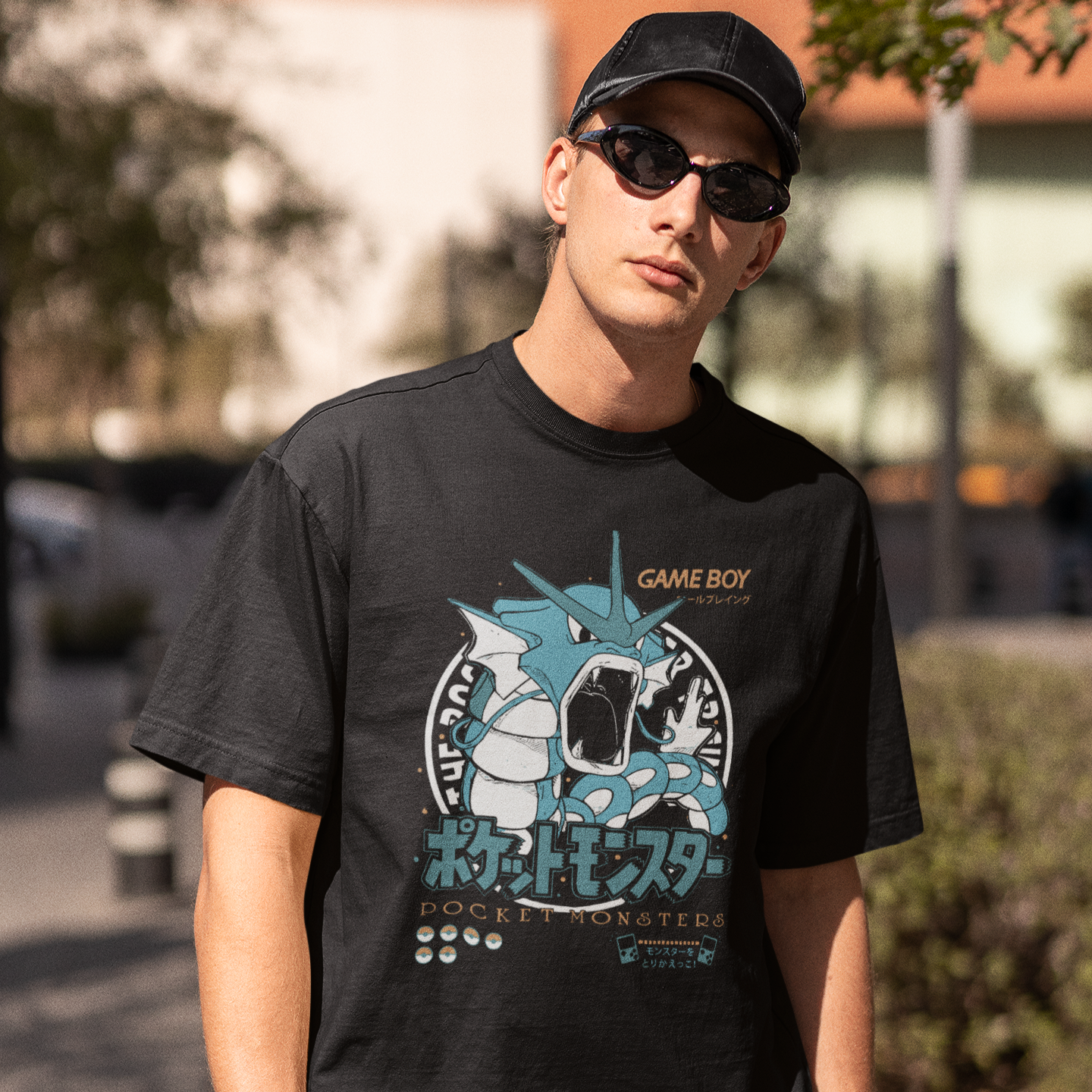 Camiseta Básica Unissex Giarados Pokemon- preto