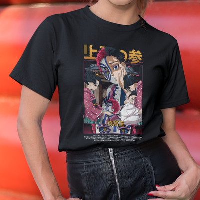 Camiseta Básica Unissex Demon Slayer Akaza Story