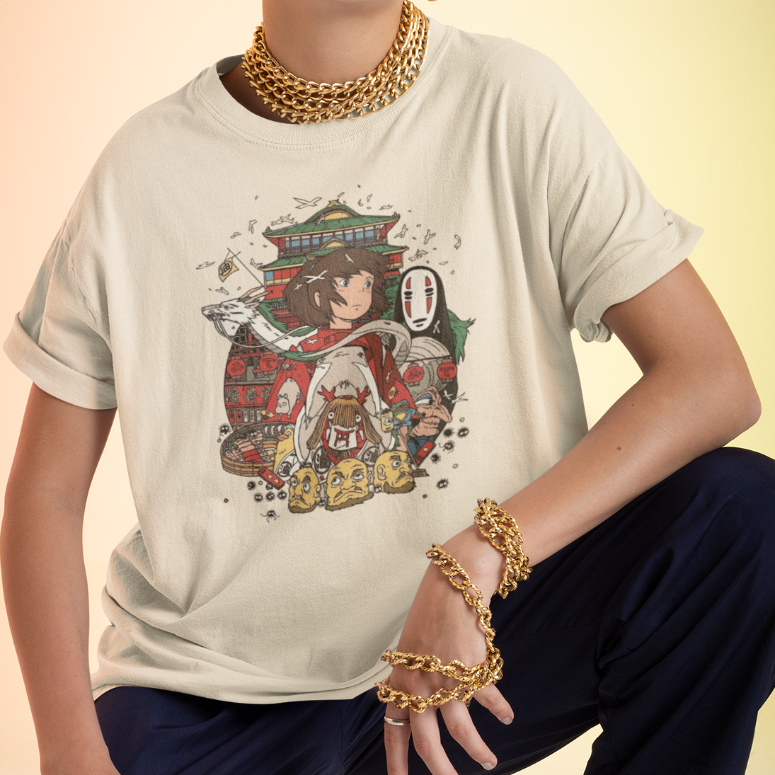 Camiseta Básica Unissex A Viagem de Chihiro Personagens