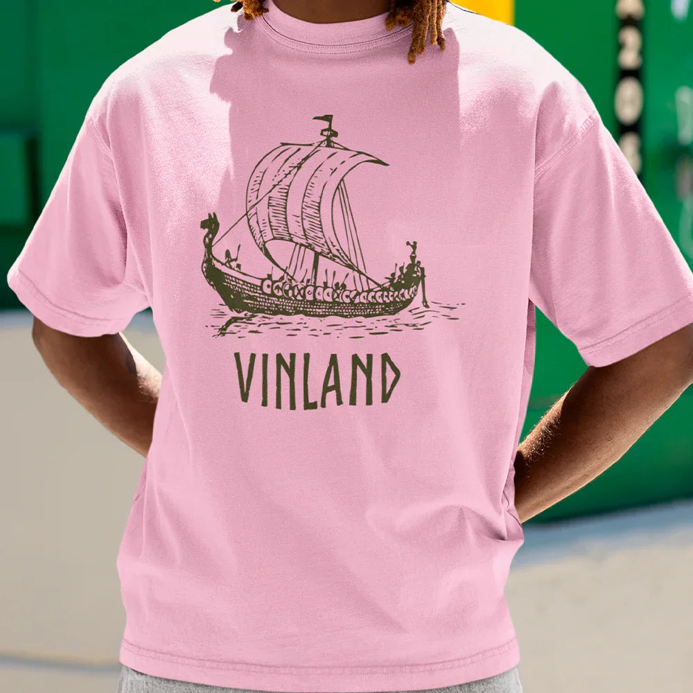 Camiseta Basica Vinland Saga Vinland Ship-rosa bebe