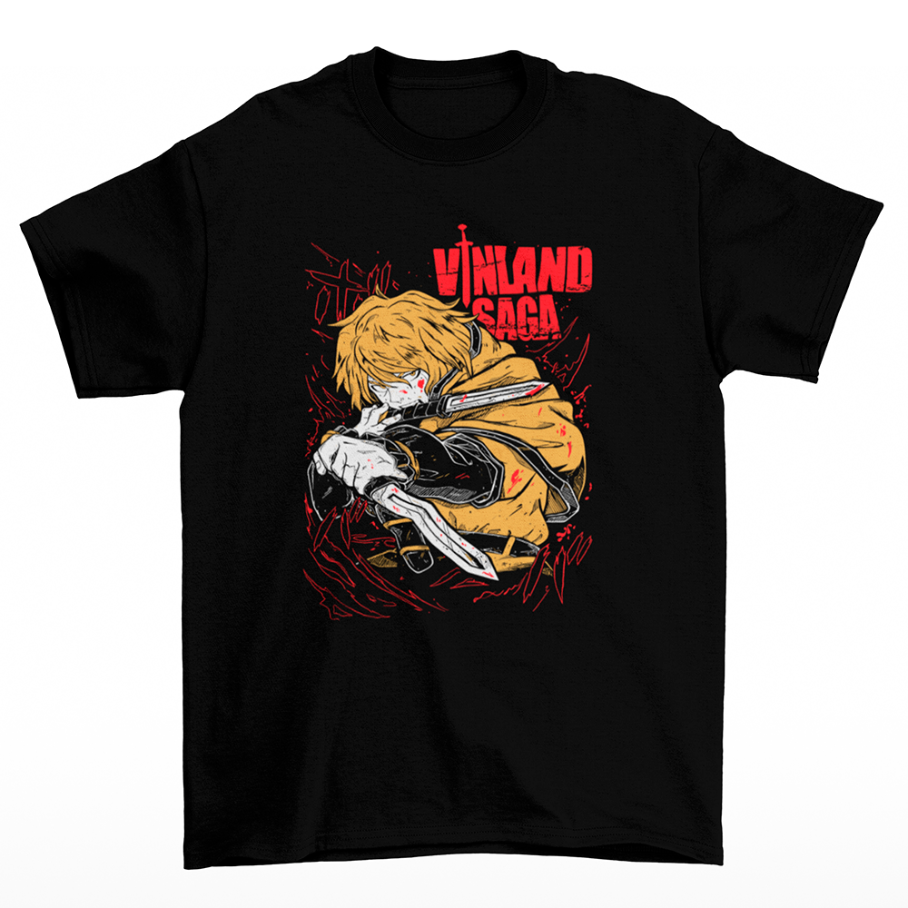 Camiseta Básica Unissex Vinland Saga THORFINN-preto