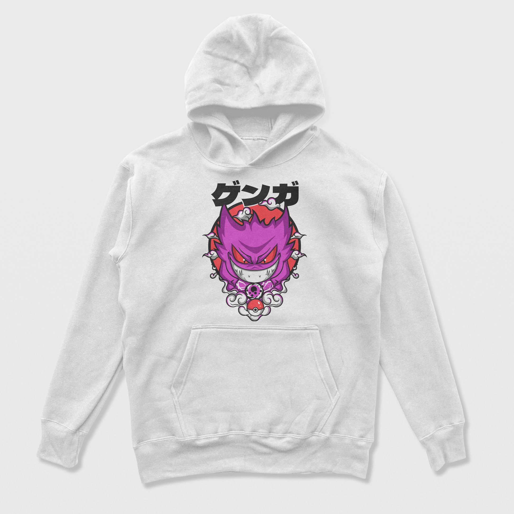 Moletom Canguru Gengar Pokemon Pokebola branca