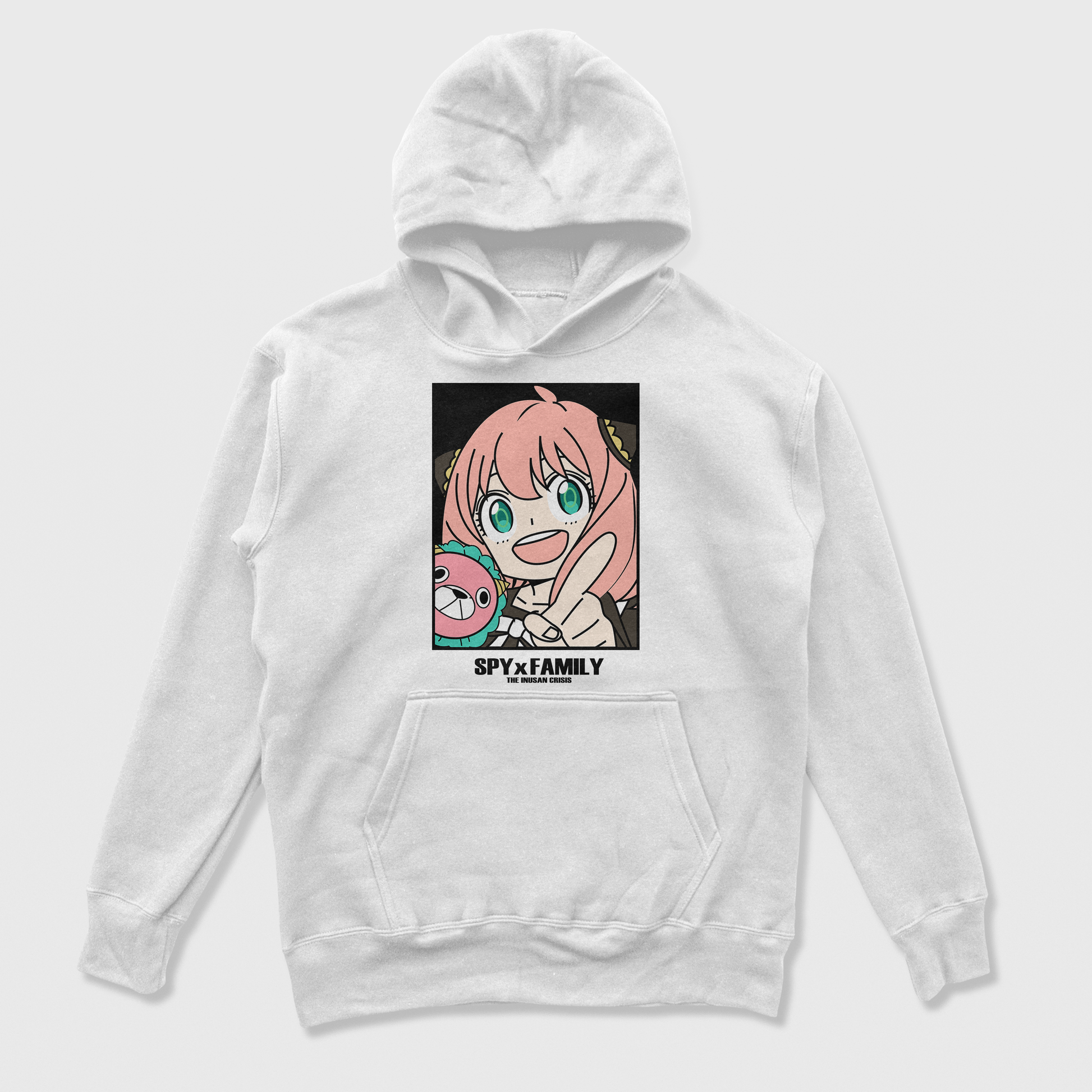 Moletom Canguru Spy x Family Ursinho Anya Pelucia-branco