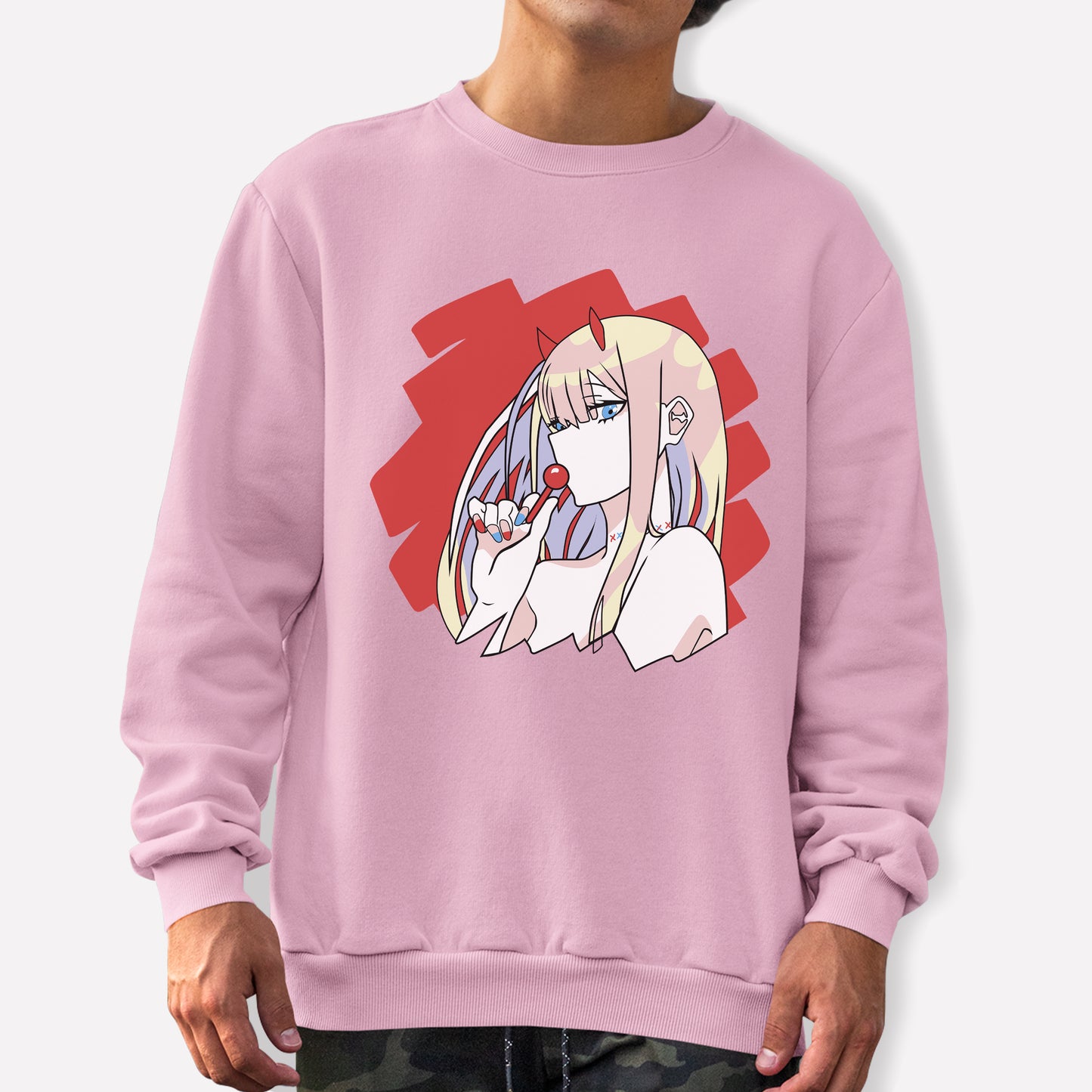Moletom Gola Redonda Zero Two Ecchi