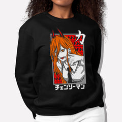 Moletom Gola Redonda Anime Chainsaw Man Power
