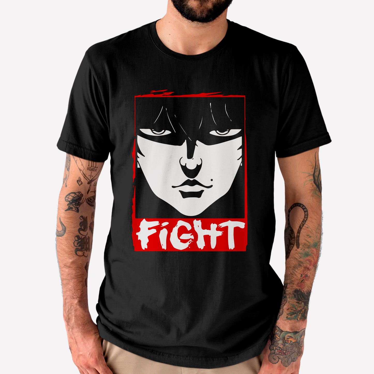 Camiseta Básica Baki Hanma Fight-preto
