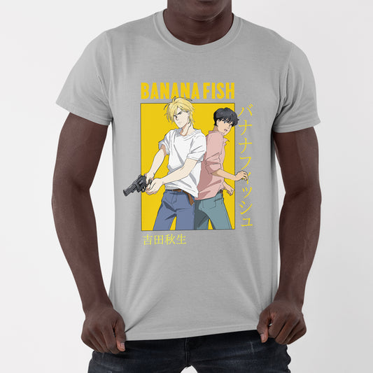Camiseta Básica Ash Lynx e Eiji O. Banana Fish
