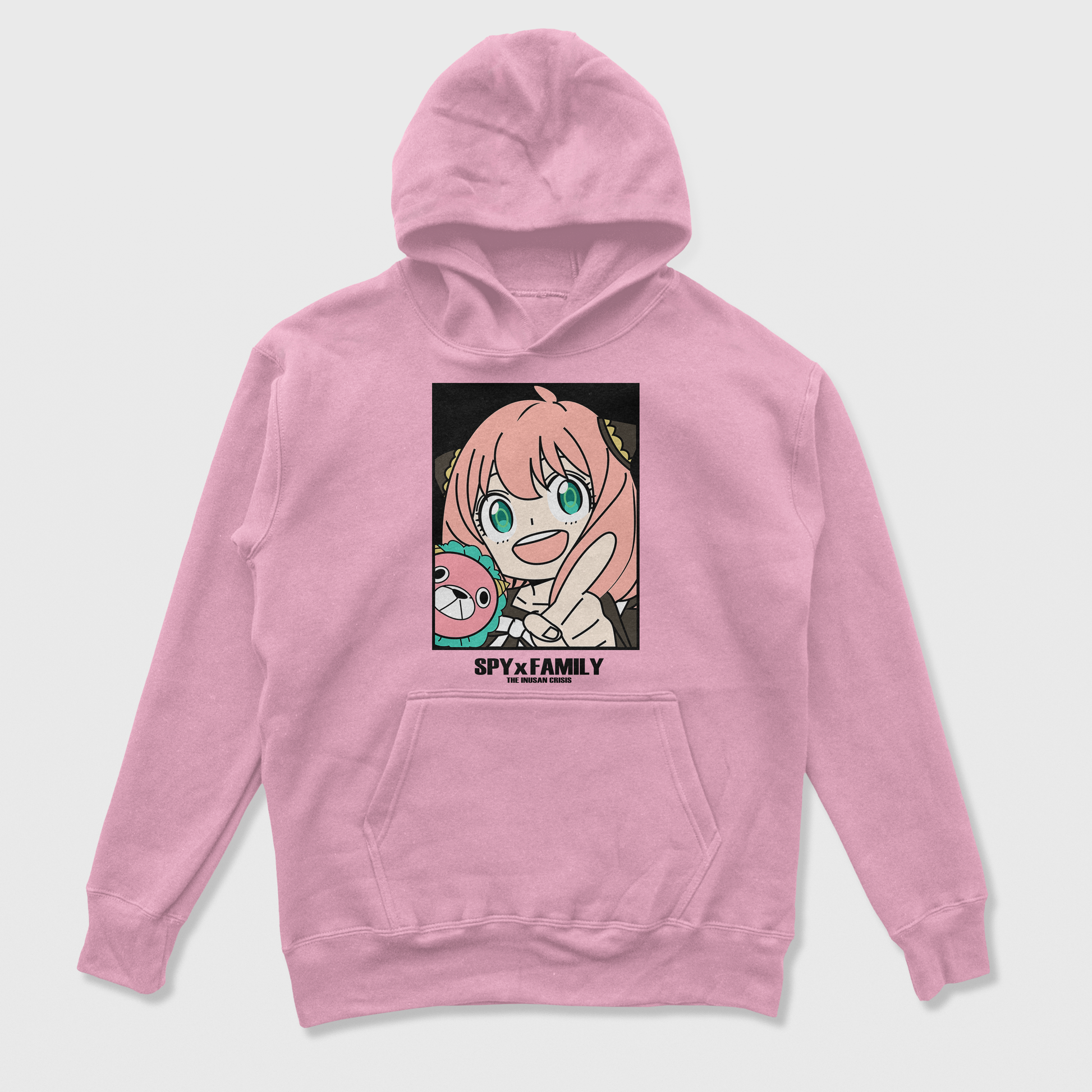 Moletom Canguru Spy x Family Ursinho Anya Pelucia-rosa bebe
