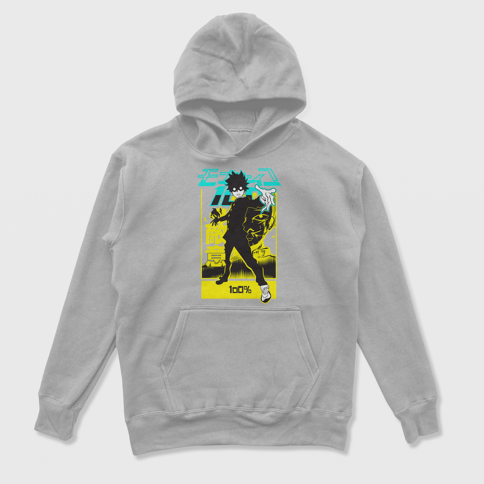 Moletom Canguru Anime Mob Psycho 100 Power-cinza