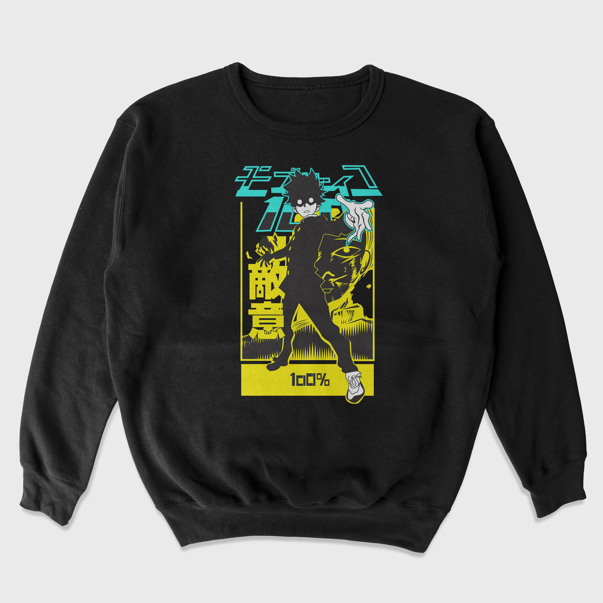 Moletom Gola Redonda Anime Mob Psycho 100 Power-preto