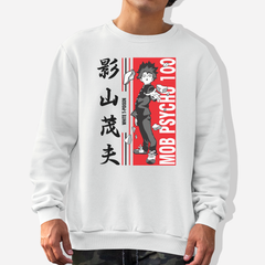 Moletom Gola Redonda Anime Mob Psycho 100 White T-Poison
