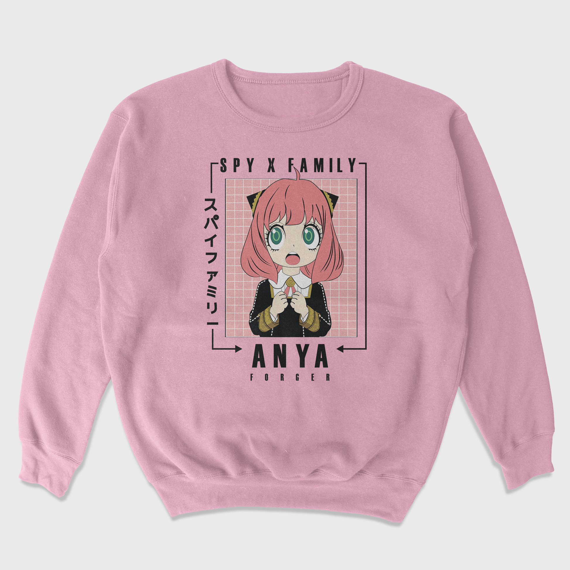 Moletom Gola Redonda Anya Fofinha Spy x Family Rosa bebê