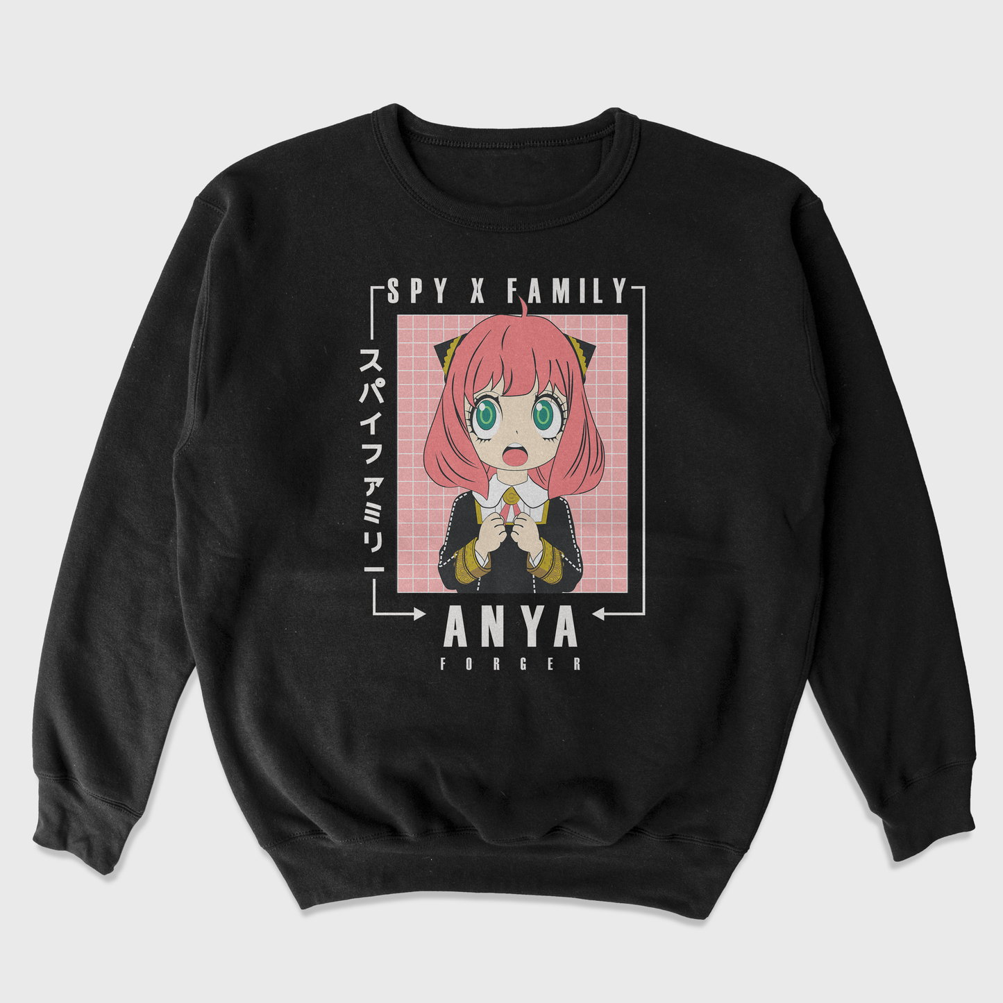 Moletom Gola Redonda Anya Fofinha Spy x Family Preto
