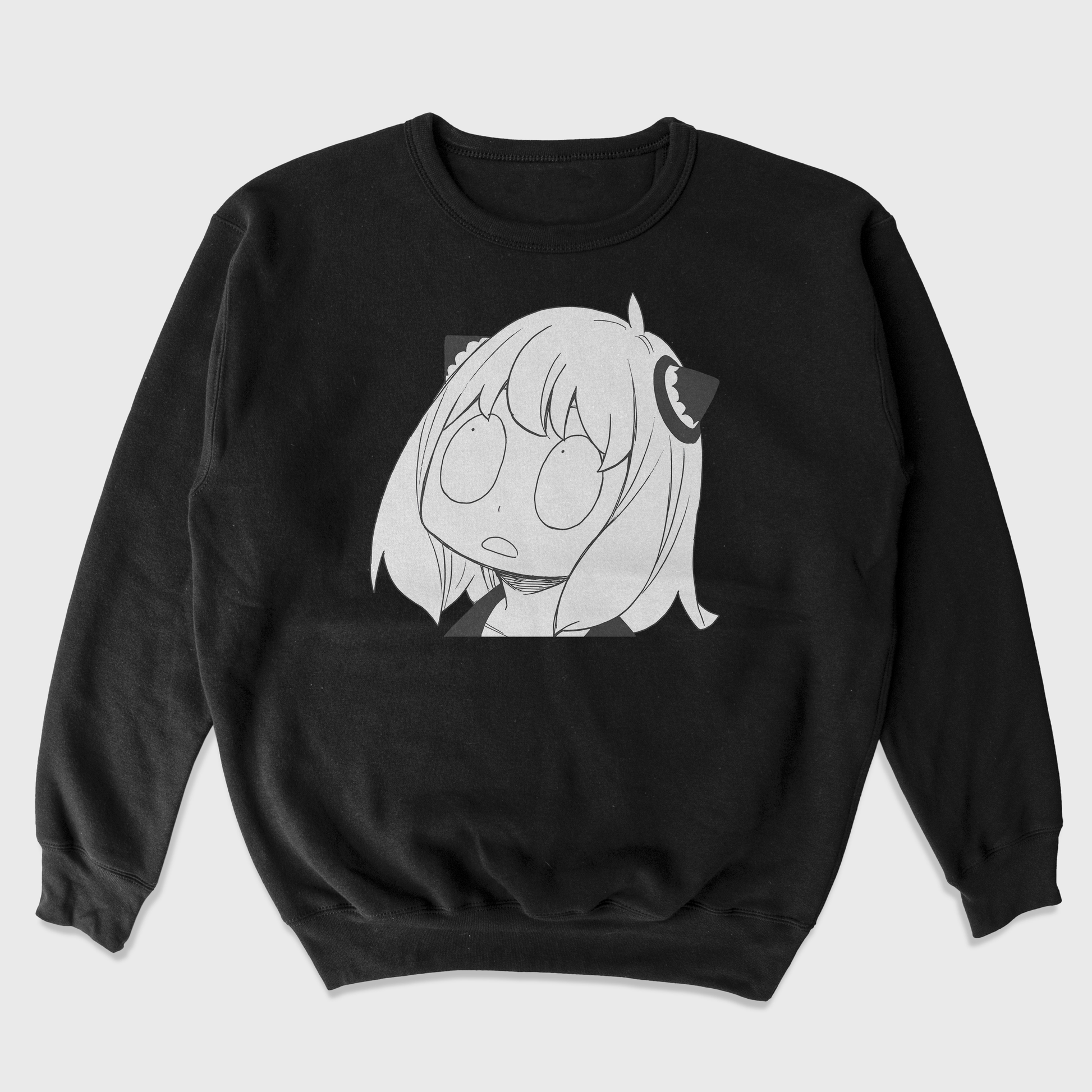Moletom Gola Redonda Anya Spy x Family Anime Preto