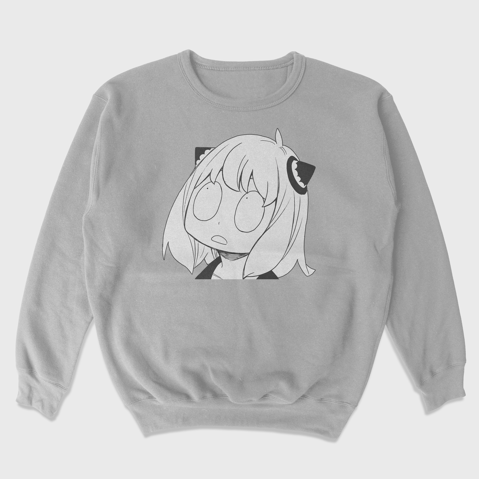 Moletom Gola Redonda Anya Spy x Family Anime Cinza