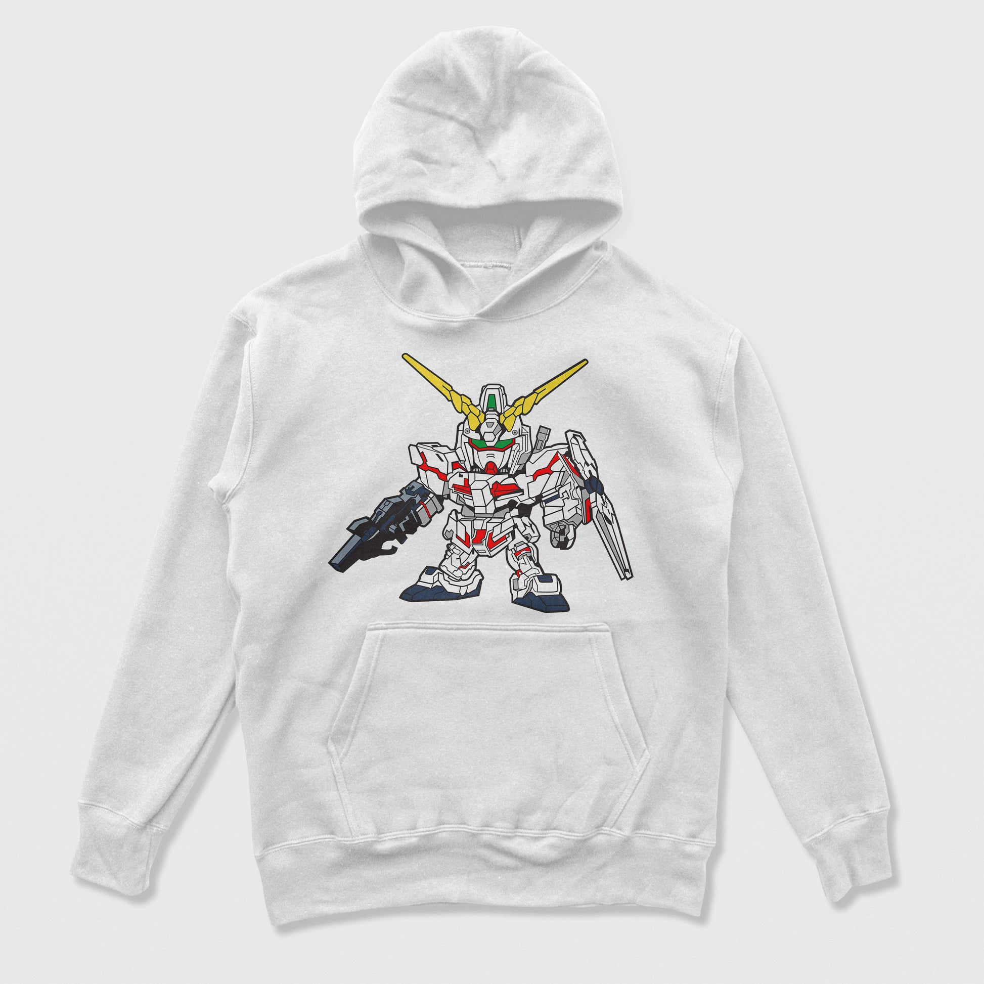Moletom Canguru Gundam Mecha Chibi Branco