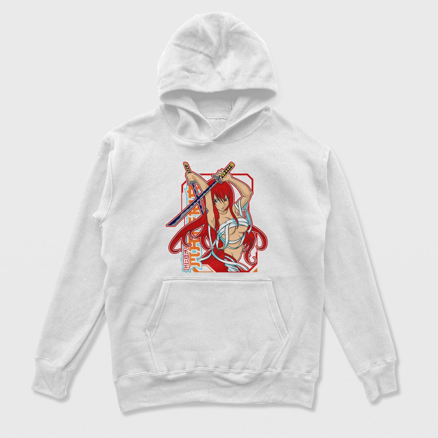 Moletom Canguru Erza Fairy Tail Branco