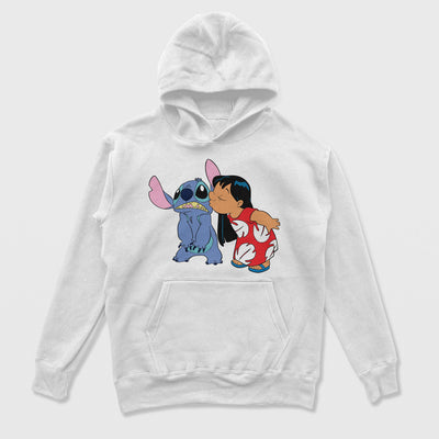 Moletom Canguru Lilo Beijando Stitch