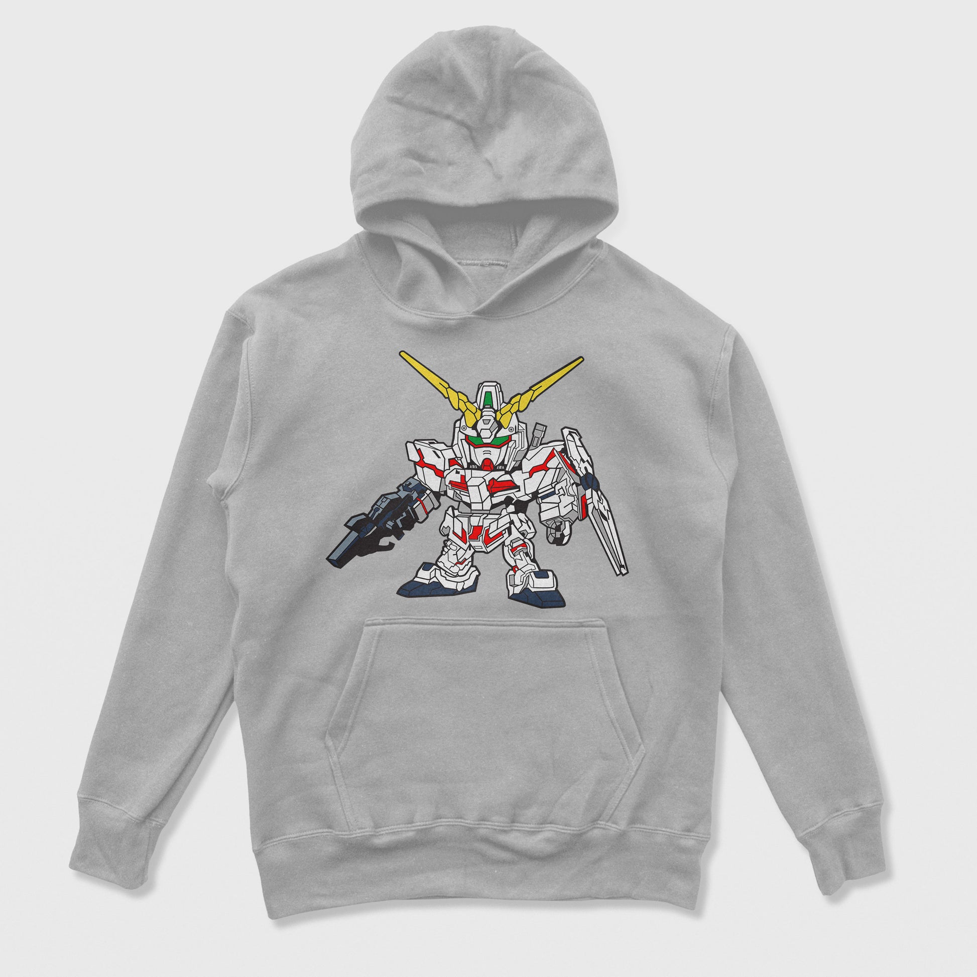 Moletom Canguru Gundam Mecha Chibi Cinza