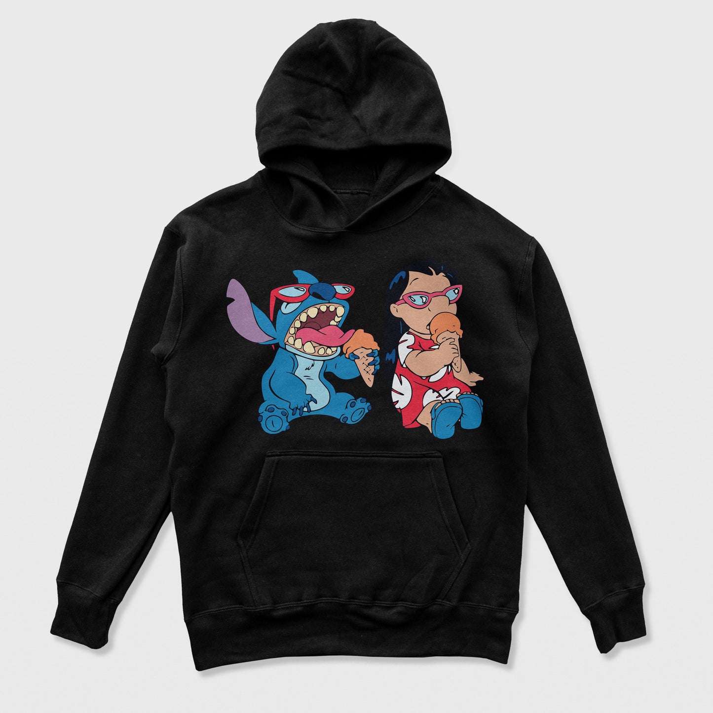 Moletom Canguru Lilo e Stitch Tomando Sorvete