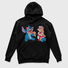 Moletom Canguru Lilo e Stitch Tomando Sorvete