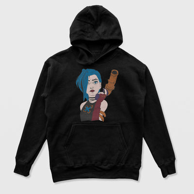 Moletom Canguru Jinx Arcane League of Legends Preto
